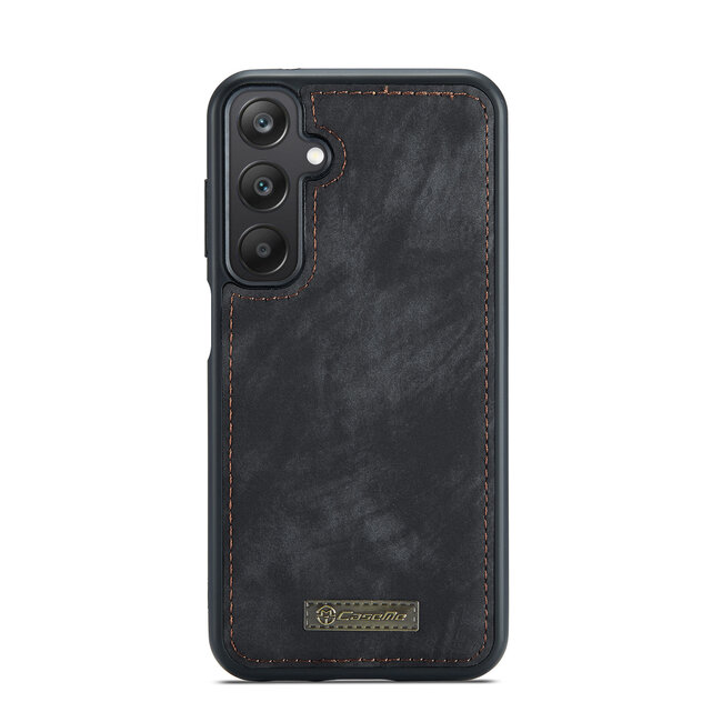 CaseMe - Telefoonhoesje geschikt voor Samsung Galaxy A25 - 2 in 1 Book Case en Back Cover - Zwart