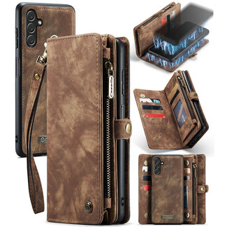 CaseMe CaseMe - Telefoonhoesje geschikt voor Samsung Galaxy A55 - 2 in 1 Book Case en Back Cover - Bruin