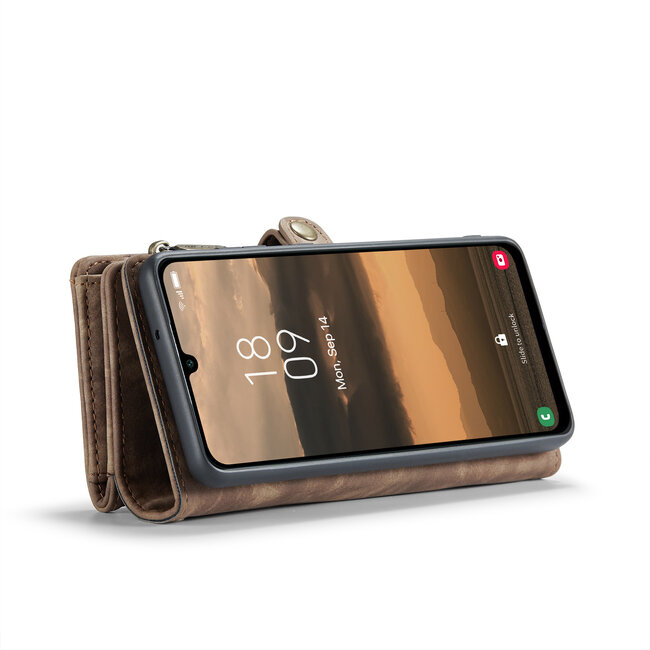 CaseMe - Telefoonhoesje geschikt voor Samsung Galaxy A25 - 2 in 1 Book Case en Back Cover - Bruin