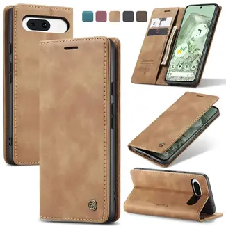 CaseMe Caseme - Telefoonhoesje geschikt voor Google Pixel 8a - Wallet Book Case - Met Magnetische Sluiting - Licht Bruin CaseMe Caseme - Telefoonhoesje geschikt voor Google Pixel 8a - Wallet Book Case - Met Magnetische Sluiting - Licht Bruin