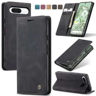 CaseMe Caseme - Telefoonhoesje geschikt voor Google Pixel 8a - Wallet Book Case - Met Magnetische Sluiting - Zwart