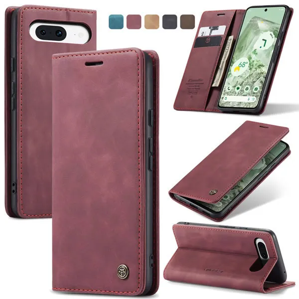 Caseme - Telefoonhoesje geschikt voor Google Pixel 8a - Wallet Book Case - Met Magnetische Sluiting - Rood afbeelding
