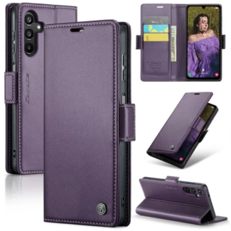 CaseMe CaseMe - Hoesje geschikt voor Samsung Galaxy A35 5G - Retro Wallet Book Case - Met Magnetische Sluiting - Paars