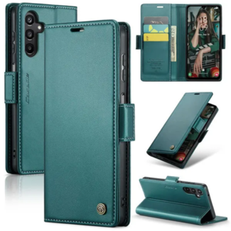 CaseMe CaseMe - Hoesje geschikt voor Samsung Galaxy A35 5G - Retro Wallet Book Case - Met Magnetische Sluiting - Groen