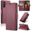 CaseMe - Hoesje geschikt voor Samsung Galaxy A25 5G - Retro Wallet Book Case - Met Magnetische Sluiting - Rood