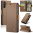 CaseMe - Hoesje geschikt voor Samsung Galaxy A55 5G - Retro Wallet Book Case - Met Magnetische Sluiting - Bruin