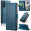 CaseMe - Hoesje geschikt voor Samsung Galaxy S24 Plus - Retro Wallet Book Case - Met Magnetische Sluiting - Blauw