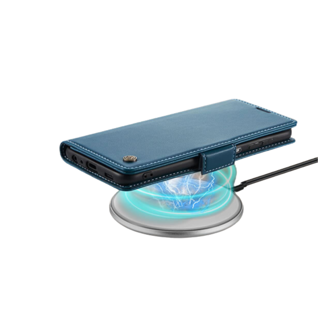 CaseMe - Hoesje geschikt voor Google Pixel 7A - Retro Wallet Book Case - Met Magnetische Sluiting - Blauw