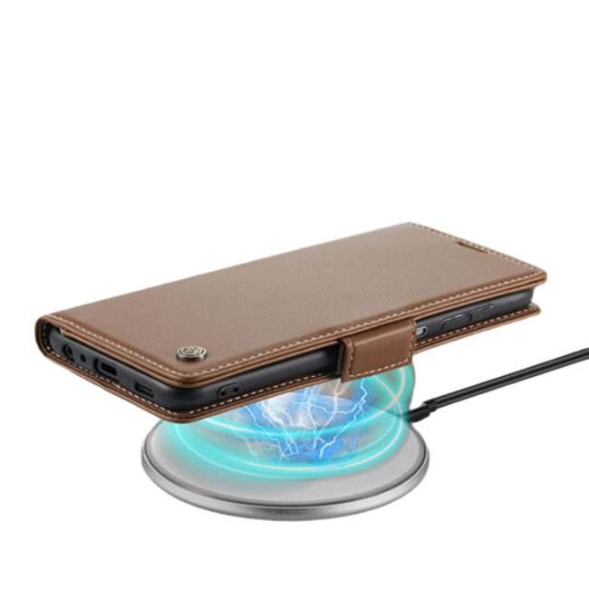 CaseMe - Hoesje geschikt voor Google Pixel 8A - Retro Wallet Book Case - Met Magnetische Sluiting - Bruin