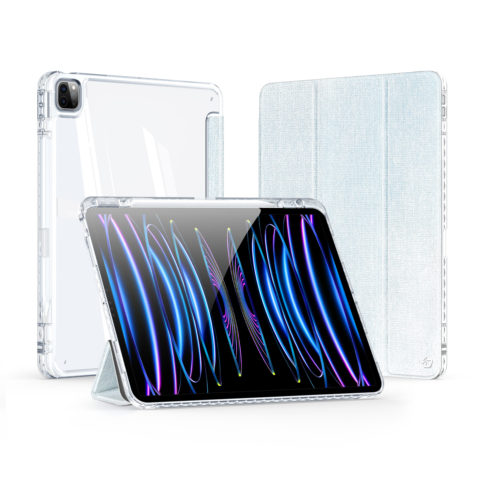 Dux Ducis - Tablet hoes geschikt voor Apple iPad Pro 13 (2024) - Unid Tri-fold Case - Met Pencilhouder en Auto/Wake Functie - Blauw afbeelding