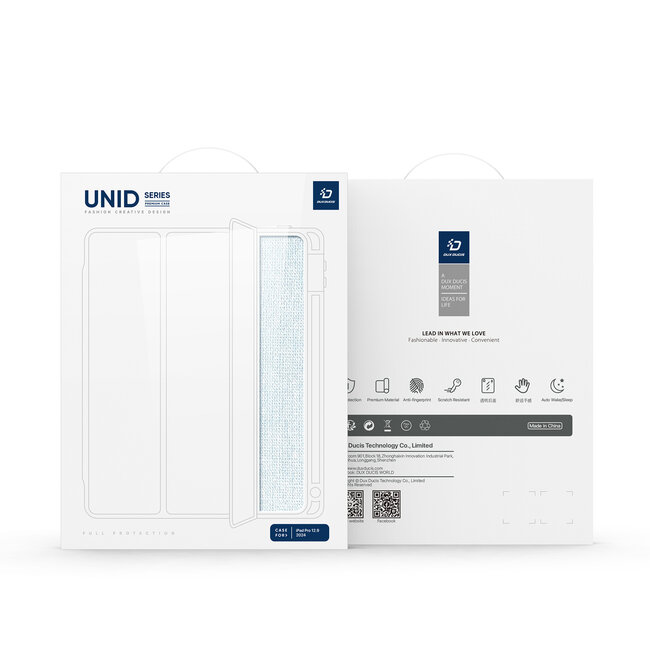 Dux Ducis - Tablet hoes geschikt voor Apple iPad Pro 13 (2025/2024) - Unid Tri-fold Case - Met Pencilhouder en Auto/Wake Functie - Blauw