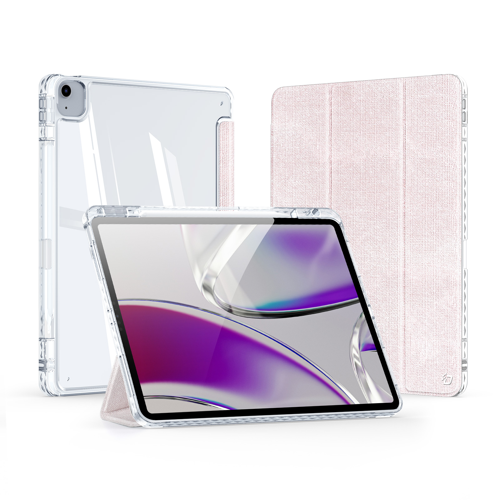 Dux Ducis - Tablet hoes geschikt voor Apple iPad Air 13 (2024) - Unid Tri-fold Case - Met Pencilhouder en Auto/Wake Functie - Roze afbeelding