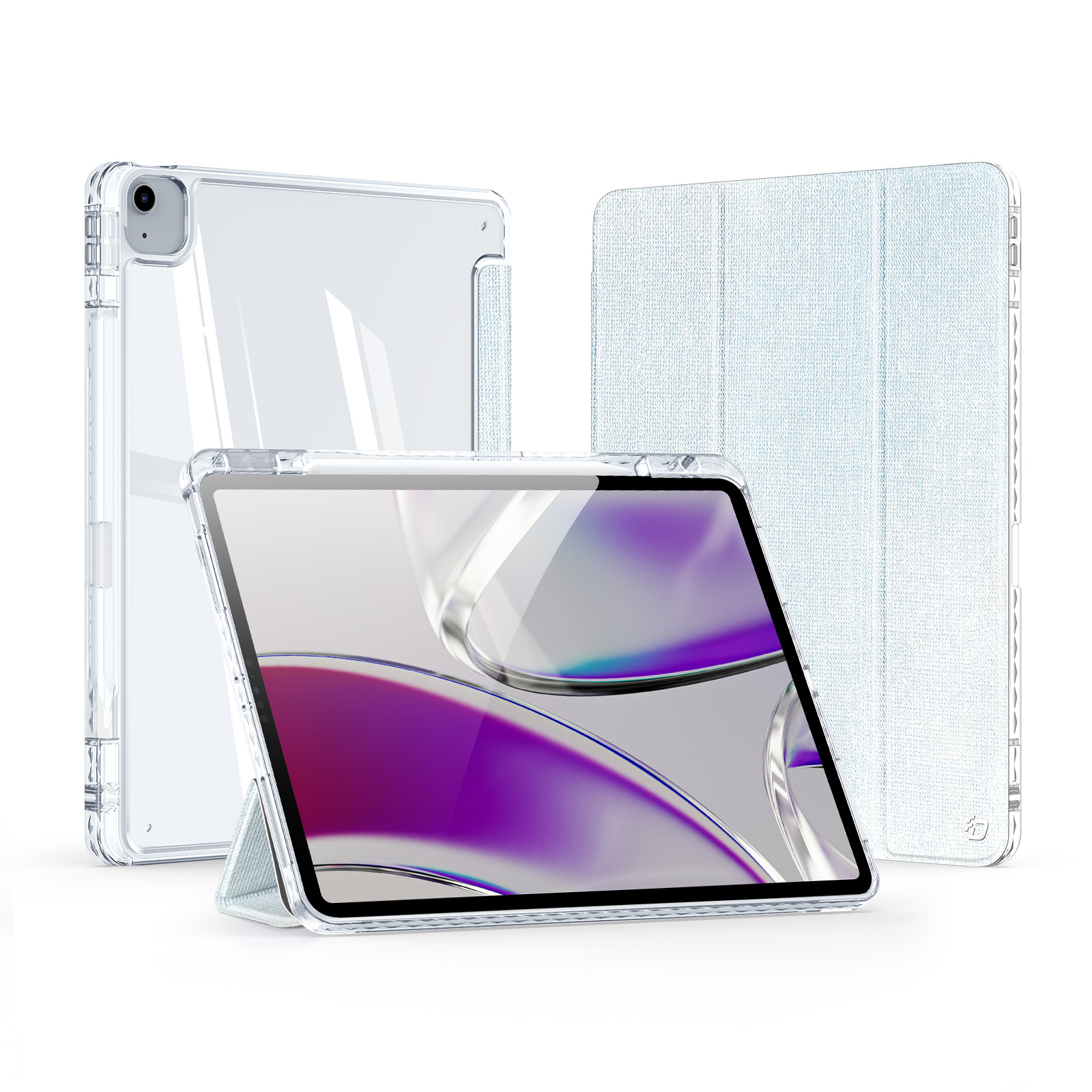 Dux Ducis - Tablet hoes geschikt voor Apple iPad Air 13 (2024) - Unid Tri-fold Case - Met Pencilhouder en Auto/Wake Functie - Blauw afbeelding
