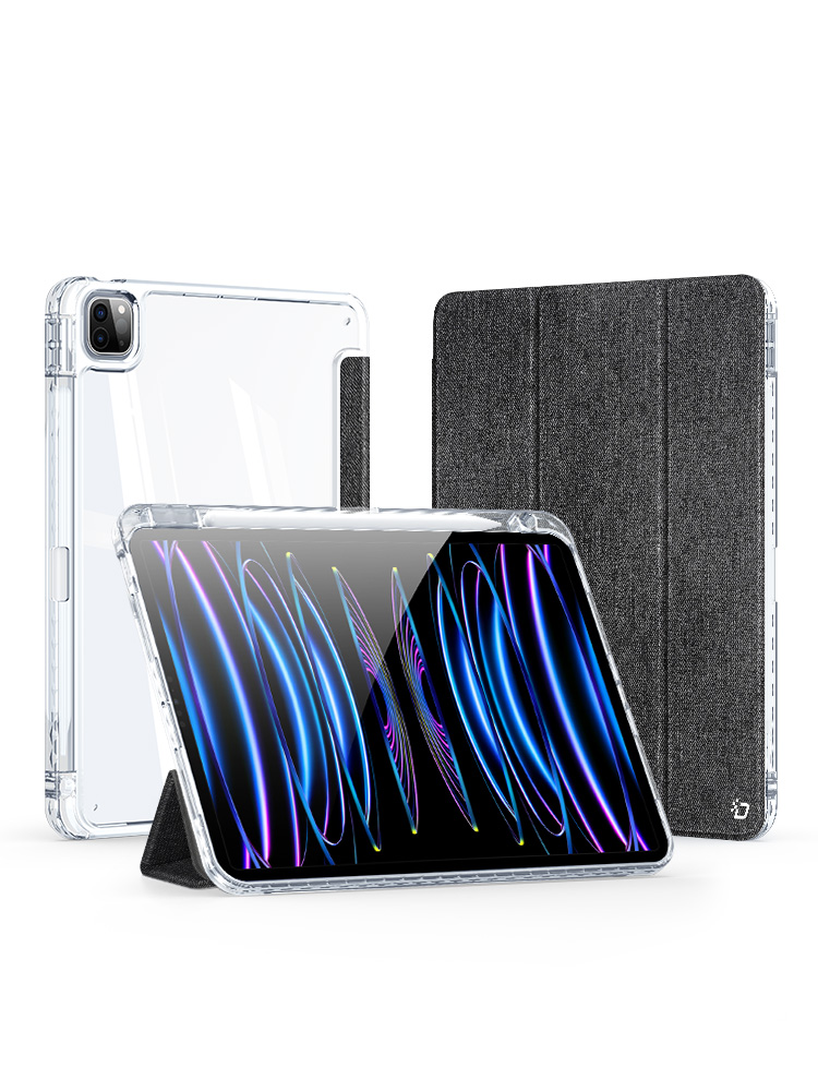 Dux Ducis - Tablet hoes geschikt voor Apple iPad Pro 11 (2024) - Unid Tri-fold Case - Met Pencilhouder en Auto/Wake Functie - Zwart afbeelding
