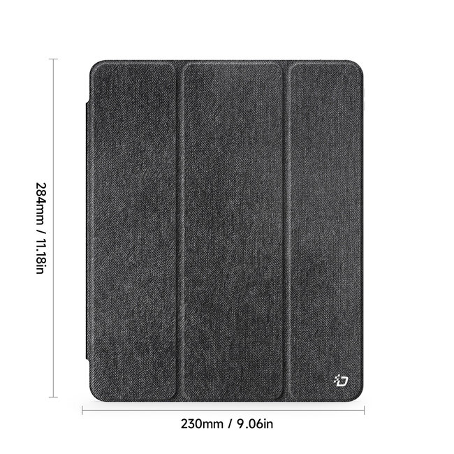 Dux Ducis - Tablet hoes geschikt voor Apple iPad Pro 12.9 (2025/2024) - Unid Tri-fold Case - Met Pencilhouder en Auto/Wake Functie - Zwart