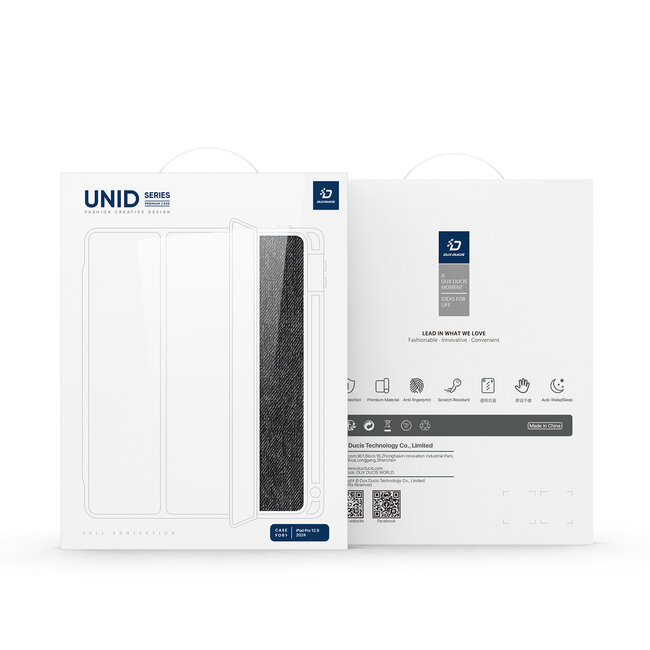 Dux Ducis - Tablet hoes geschikt voor Apple iPad Pro 12.9 (2025/2024) - Unid Tri-fold Case - Met Pencilhouder en Auto/Wake Functie - Zwart