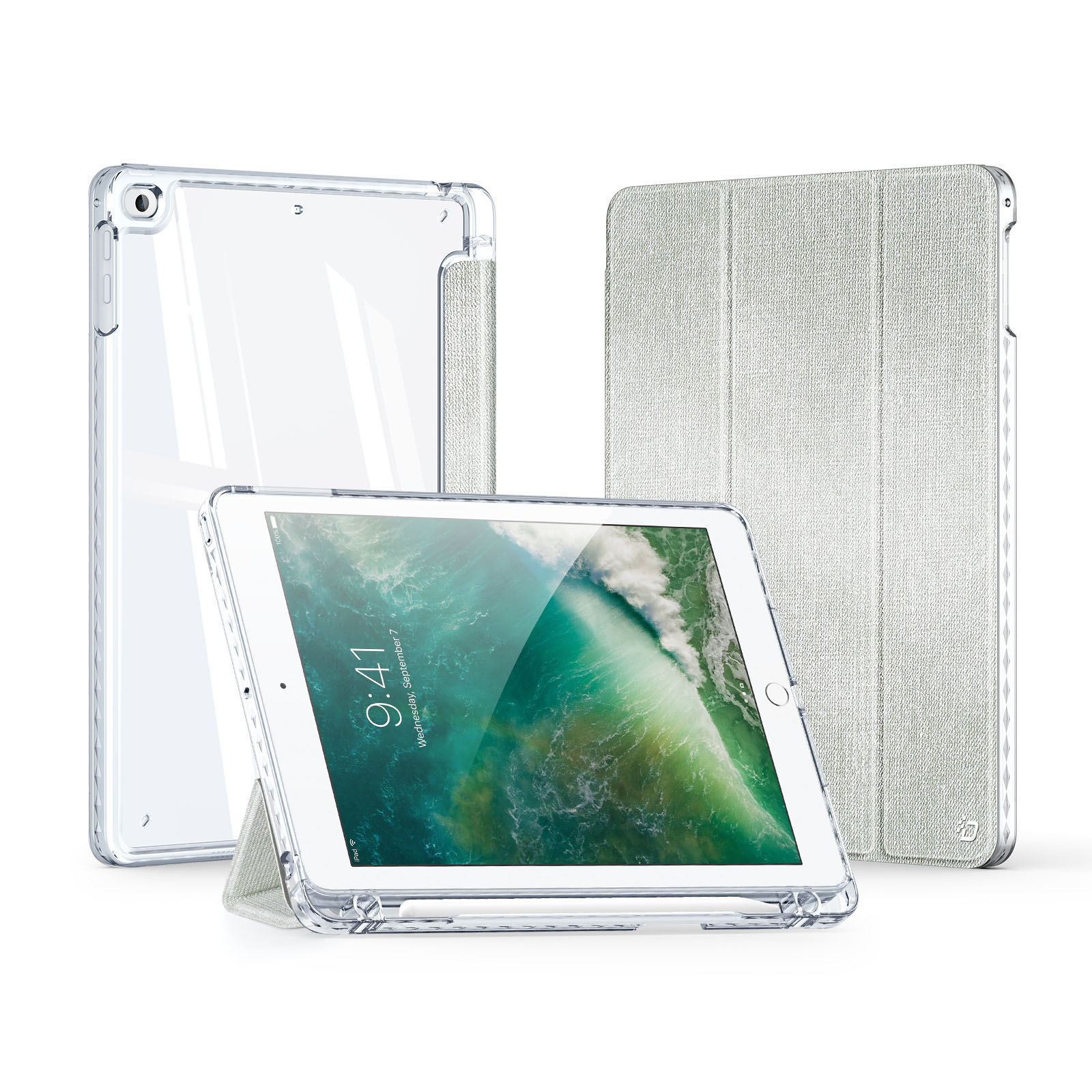 Dux Ducis - Tablet hoes geschikt voor Apple iPad 9.7 (2017/2018) - Unid Tri-fold Case - Met Pencilhouder en Auto/Wake Functie - Groen afbeelding