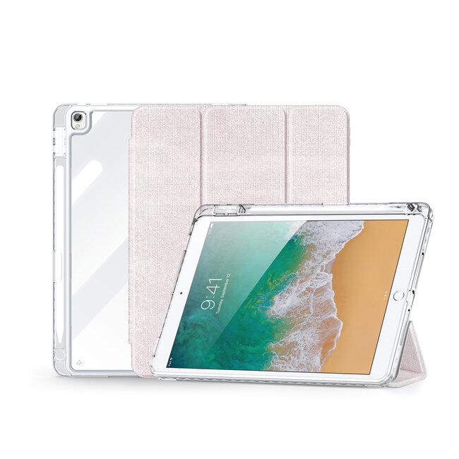 Dux Ducis - Tablet hoes geschikt voor Apple iPad 10.2 (2019-2021) - Unid Tri-fold Case - Met Pencilhouder en Auto/Wake Functie - Roze