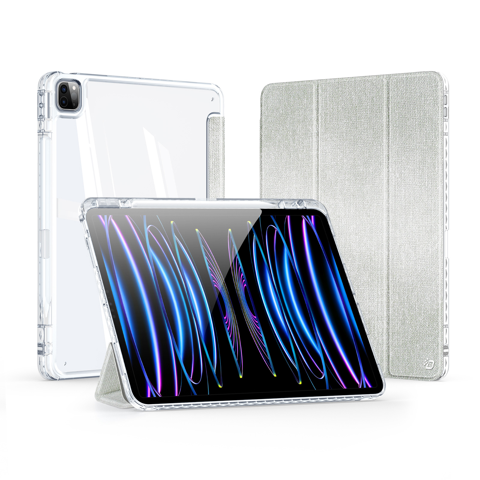 Dux Ducis - Tablet hoes geschikt voor Apple iPad Pro 13 (2024) - Unid Tri-fold Case - Met Pencilhouder en Auto/Wake Functie - Groen afbeelding