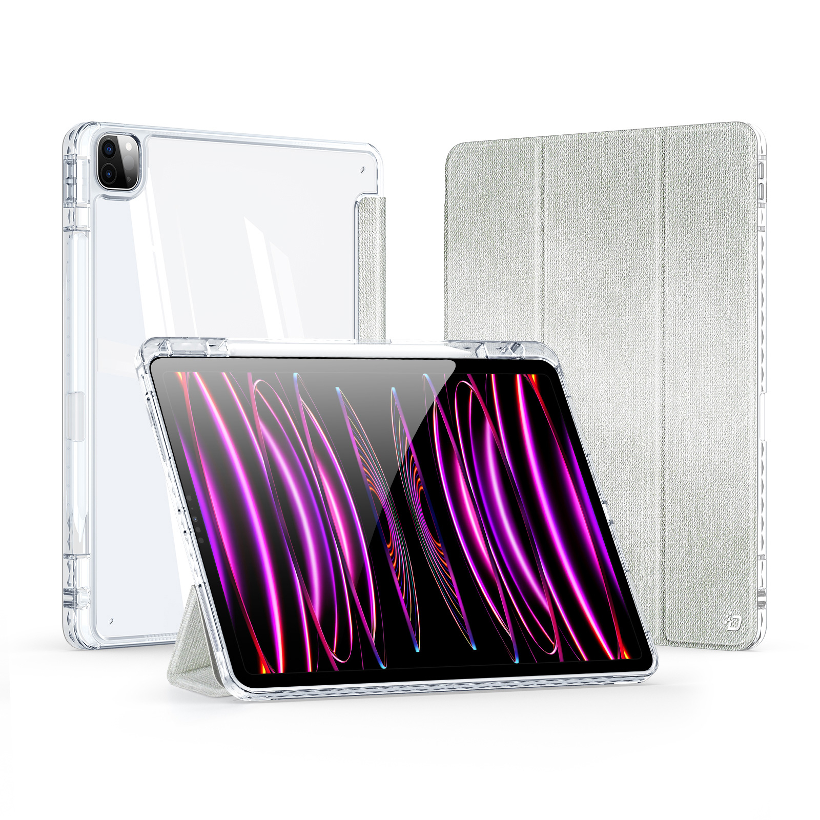 Dux Ducis - Tablet hoes geschikt voor Apple iPad Pro 11 (2018/2022) / Air 4/5 (2020/2022) - Unid Tri-fold Case - Met Pencilhouder en Auto/Wake Functie - Groen afbeelding