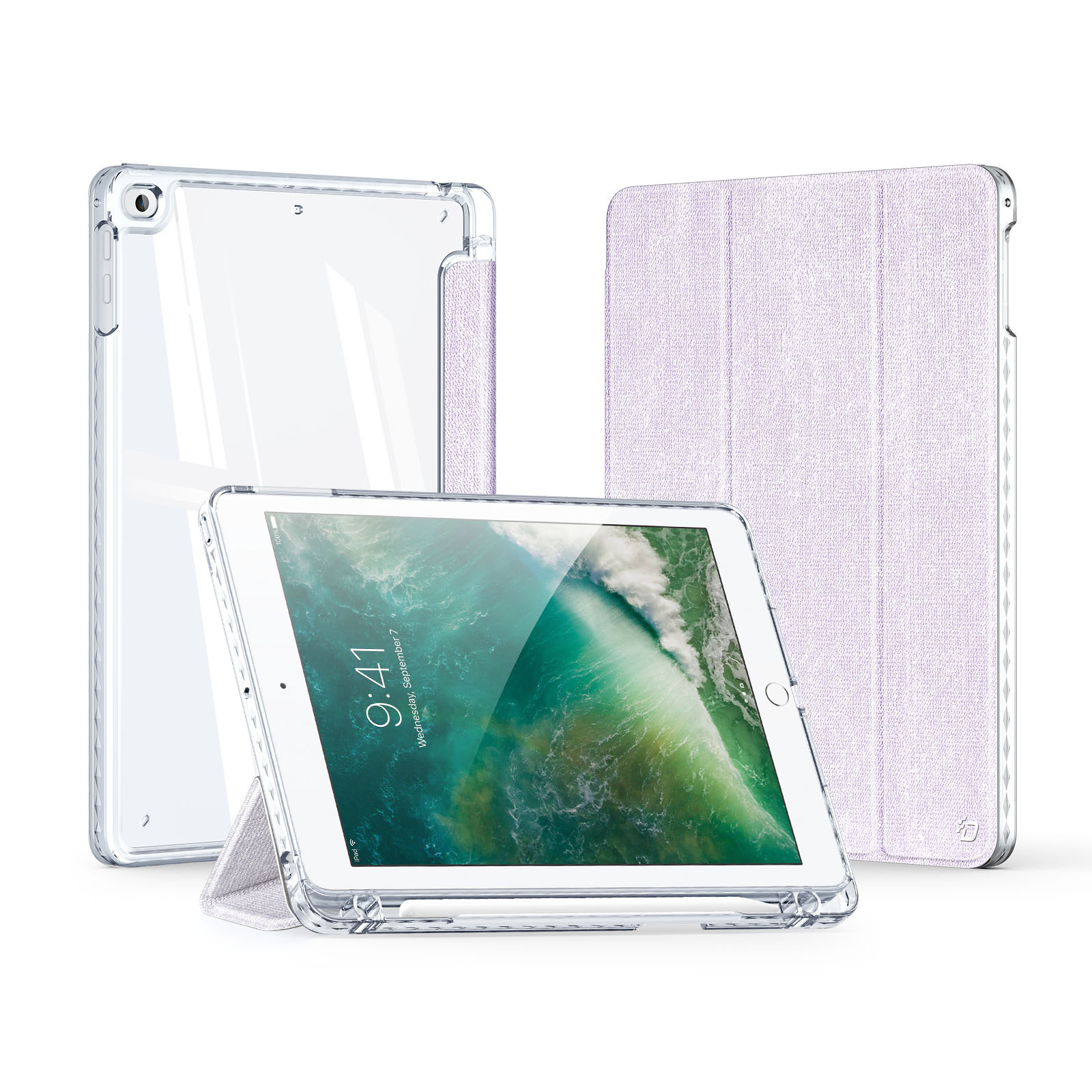 Dux Ducis - Tablet hoes geschikt voor Apple iPad 9.7 (2017/2018) - Unid Tri-fold Case - Met Pencilhouder en Auto/Wake Functie - Paars afbeelding