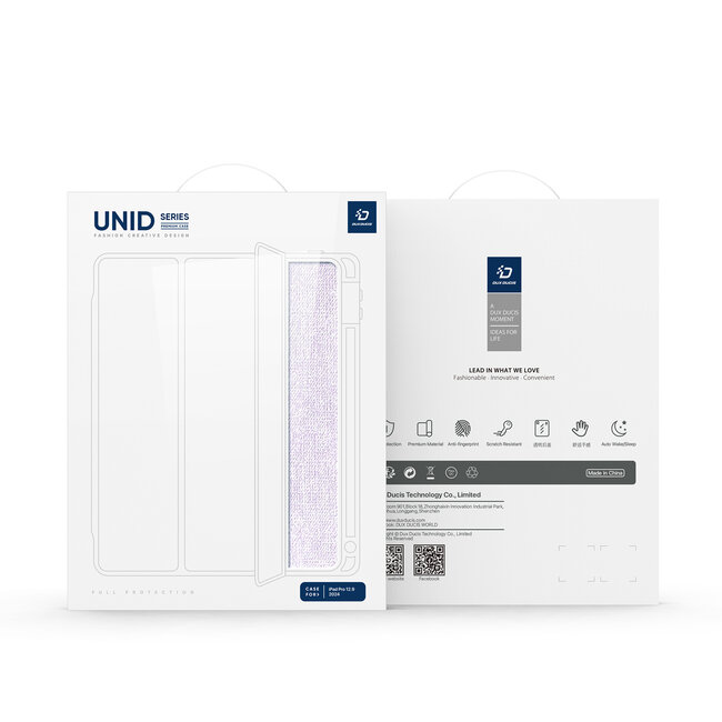 Dux Ducis - Tablet hoes geschikt voor Apple iPad Pro 13 (2025/2024) - Unid Tri-fold Case - Met Pencilhouder en Auto/Wake Functie - Paars