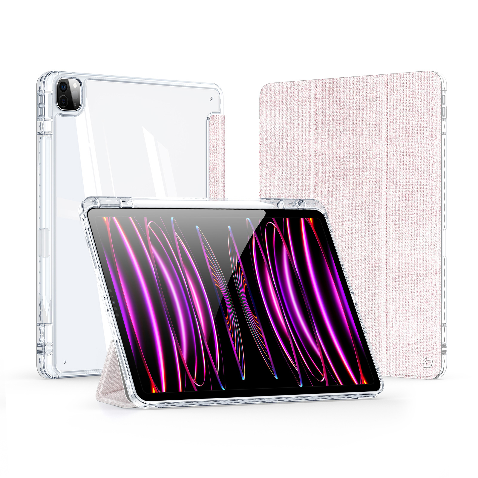 Dux Ducis - Tablet hoes geschikt voor Apple iPad Pro 11 (2018/2022) / Air 4/5 (2020/2022) - Unid Tri-fold Case - Met Pencilhouder en Auto/Wake Functie - Roze afbeelding