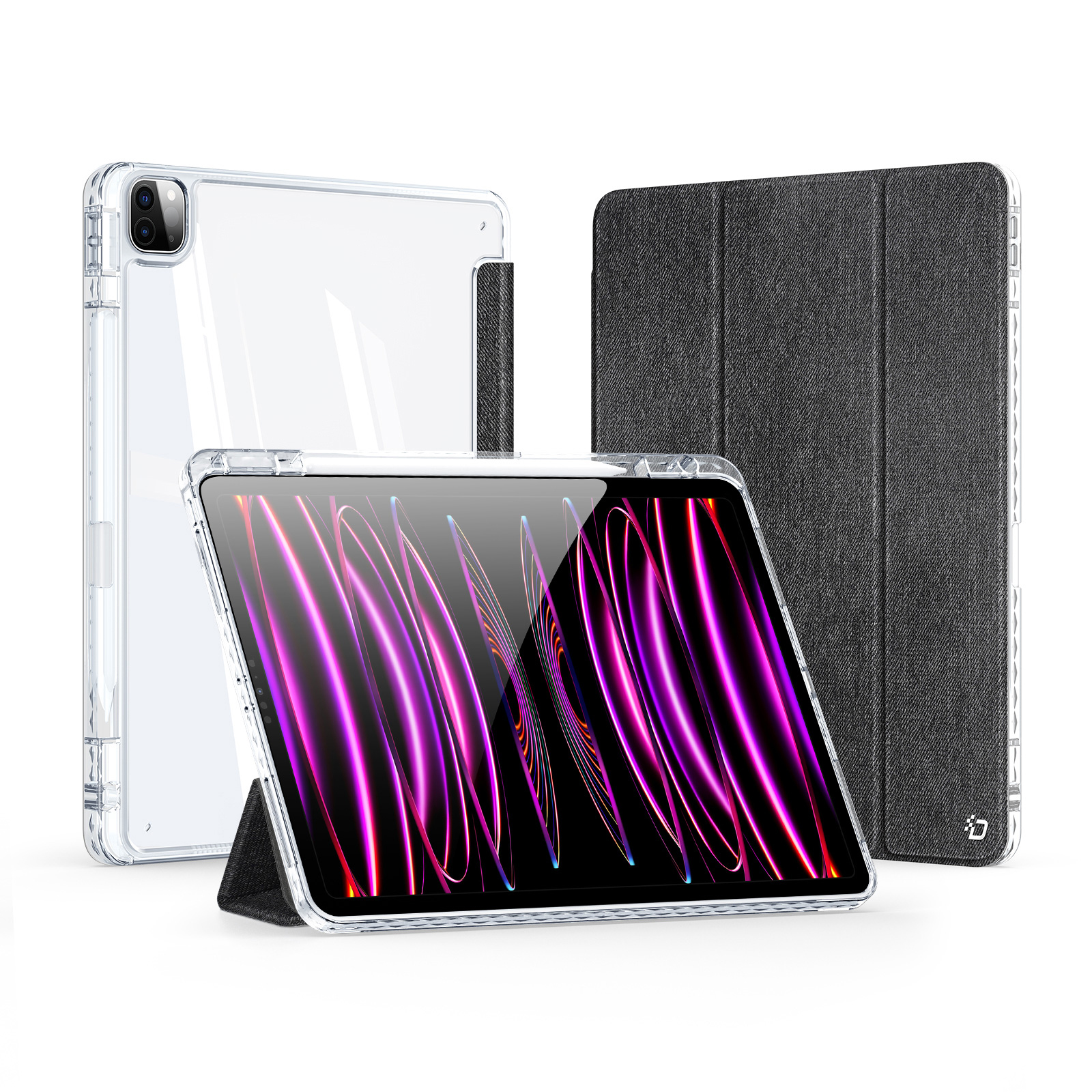 Dux Ducis - Tablet hoes geschikt voor Apple iPad Pro 11 (2018/2022) / Air 4/5 (2020/2022) - Unid Tri-fold Case - Met Pencilhouder en Auto/Wake Functie - Zwart afbeelding