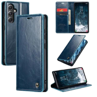 CaseMe CaseMe - Telefoonhoesje geschikt voor Samsung Galaxy S23 FE - Flip Wallet Case - Magneetsluiting - Donker Blauw