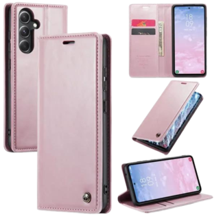 CaseMe CaseMe - Telefoonhoesje geschikt voor Samsung Galaxy S23 FE - Flip Wallet Case - Magneetsluiting - Roze
