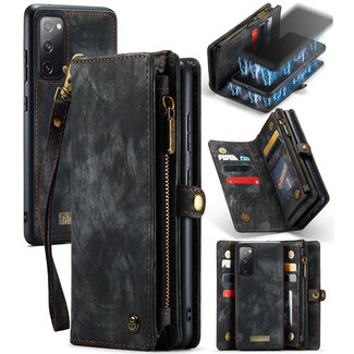 CaseMe CaseMe - Telefoonhoesje geschikt voor Samsung Galaxy S20 FE - 2 in 1 Wallet Book Case - Zwart