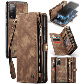 CaseMe CaseMe - Telefoonhoesje geschikt voor Samsung Galaxy S20 FE - 2 in 1 Wallet Book Case - Bruin