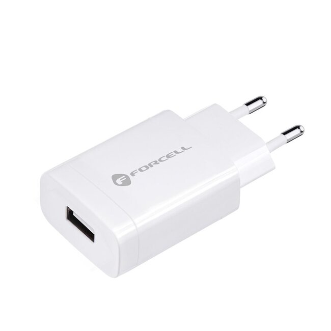 Forcell - Snellader met adapter - Inclusief USB-C kabel - Snellader geschikt voor Usb-C apparaten - Quick charge 3.0 - 18W - Wit