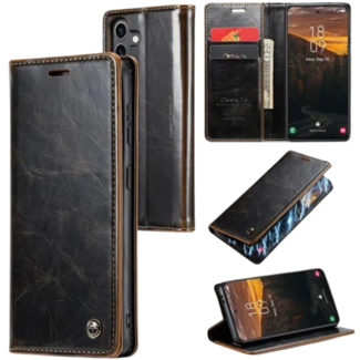 CaseMe CaseMe - Telefoonhoesje geschikt voor Samsung Galaxy S24 - Flip Wallet Case - Magneetsluiting - Bruin