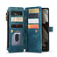 CaseMe - Hoesje geschikt voor Google Pixel 8A - Vintage Wallet Book Case Ritssluiting - Met Magneetsluiting - Blauw