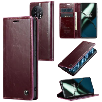 CaseMe CaseMe - Telefoonhoesje geschikt voor OnePlus 11 - Flip Wallet Case - Magneetsluiting - Rood