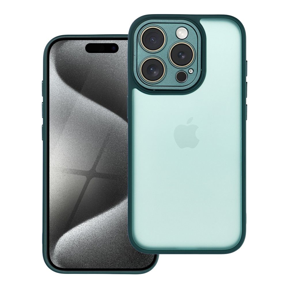 Case2go - Telefoonhoesje geschikt voor iPhone 15 Pro Max - Back Cover - Variete Hoes - Donkergroen afbeelding