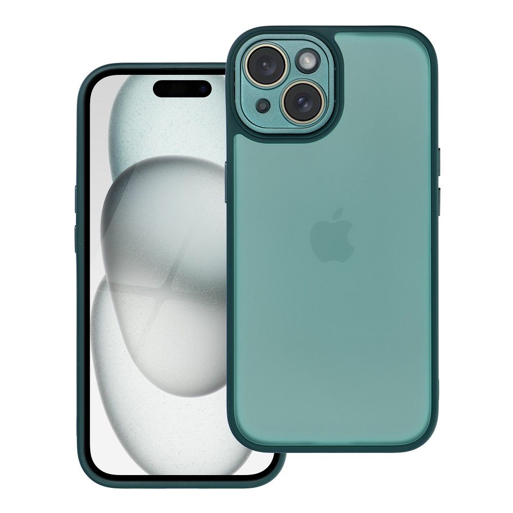 Case2go - Telefoonhoesje geschikt voor iPhone 15 Plus - Back Cover - Variete Hoes - Donkergroen afbeelding