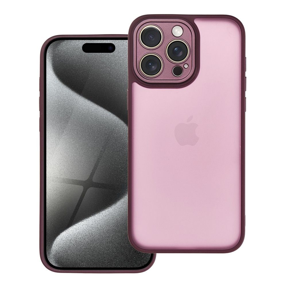 Case2go - Telefoonhoesje geschikt voor iPhone 15 Pro Max - Back Cover - Variete Hoes - Paars afbeelding