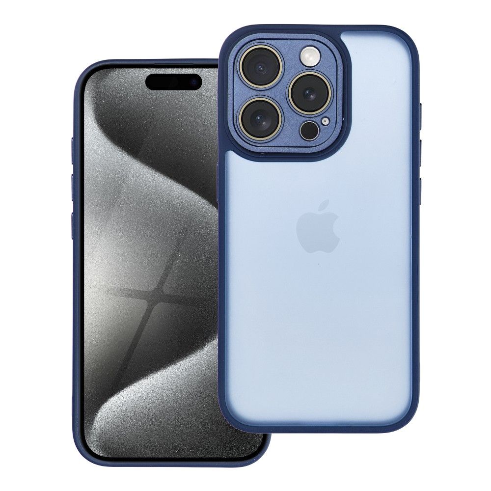 Case2go - Telefoonhoesje geschikt voor iPhone 15 Pro Max - Back Cover - Variete Hoes - Donkerblauw afbeelding