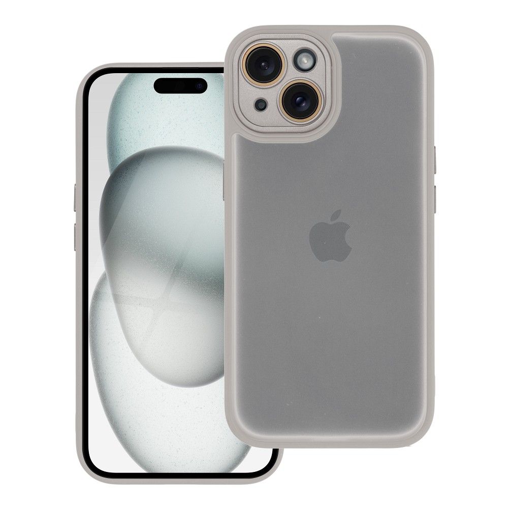 Case2go - Telefoonhoesje geschikt voor iPhone 15 Plus - Back Cover - Variete Hoes - Grijs afbeelding