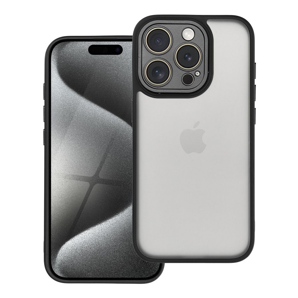 Case2go - Telefoonhoesje geschikt voor iPhone 15 Pro Max - Back Cover - Variete Hoes - Zwart afbeelding