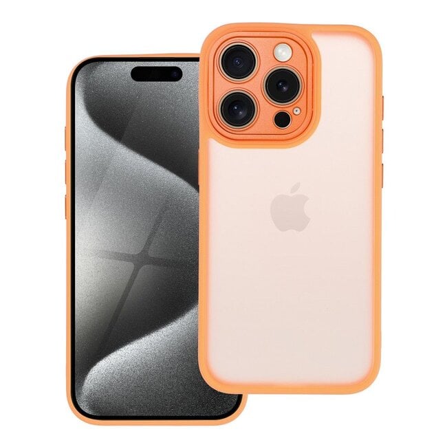 Case2go - Telefoonhoesje geschikt voor iPhone 15 Pro - Back Cover - Variete Hoes - Oranje