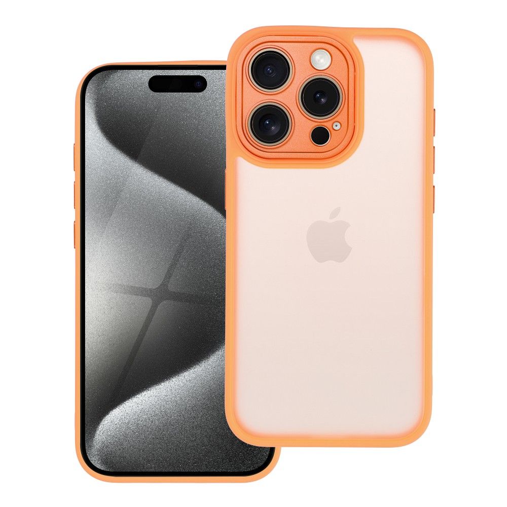 Case2go - Telefoonhoesje geschikt voor iPhone 15 Pro - Back Cover - Variete Hoes - Oranje afbeelding