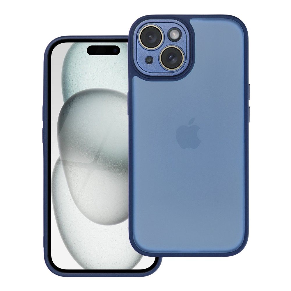 Case2go - Telefoonhoesje geschikt voor iPhone 15 Plus - Back Cover - Variete Hoes - Donkerblauw afbeelding