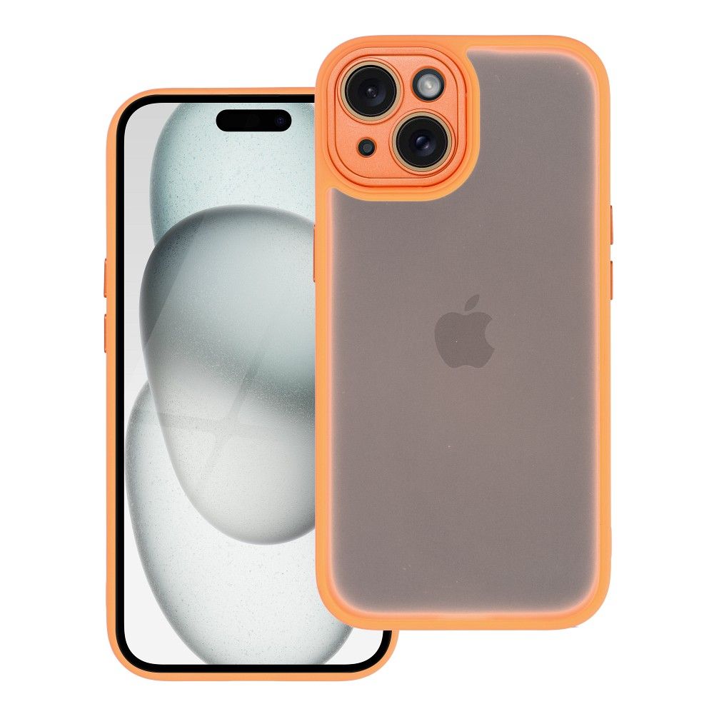 Case2go - Telefoonhoesje geschikt voor iPhone 15 - Back Cover - Variete Hoes - Oranje afbeelding