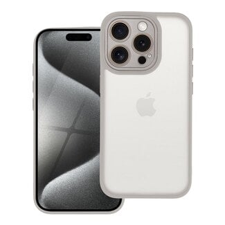 Case2go Case2go - Telefoonhoesje geschikt voor iPhone 15 Pro - Back Cover - Variete Hoes - Grijs