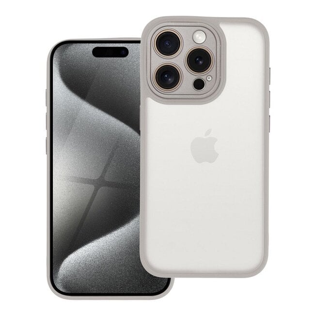 Case2go - Telefoonhoesje geschikt voor iPhone 15 Pro - Back Cover - Variete Hoes - Grijs