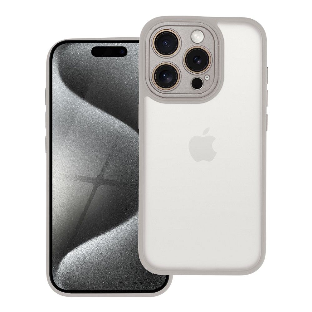 Case2go - Telefoonhoesje geschikt voor iPhone 15 Pro - Back Cover - Variete Hoes - Grijs afbeelding