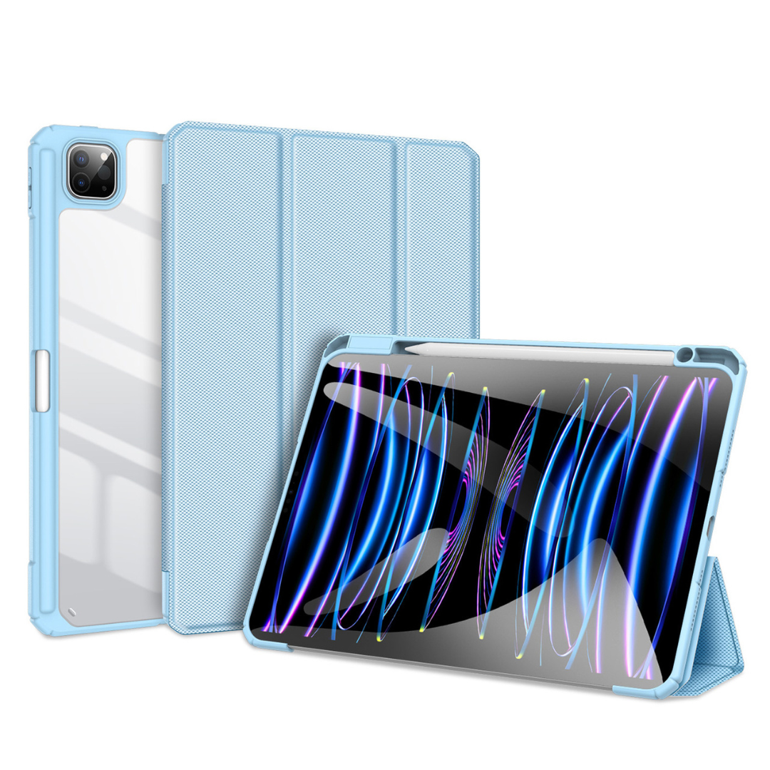 Dux Ducis - Tablet hoes geschikt voor Apple iPad Pro 11 (2024) - Toby Series - Auto Wake/Sleep functie - Met Pencil houder - Licht Blauw afbeelding